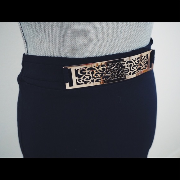 Navy Blue Pencil Skirt - Picture 4 of 5